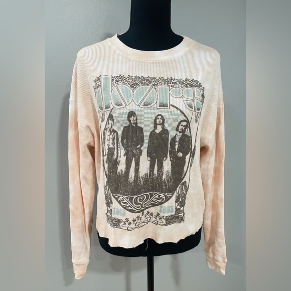 Daydreamer Oversized The Doors 1968 Cropped Thermal Tee Sand Cloud - Picture 3 of 9